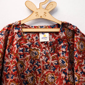 Red - kalamkari cotton kids kaftan (3-4 years) 45