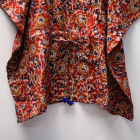 Red - kalamkari cotton kids kaftan (3-4 years) 45