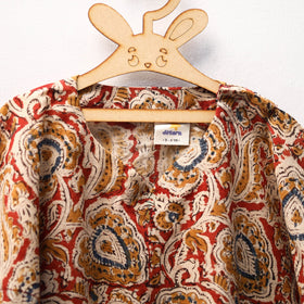 Red - kalamkari cotton kids kaftan (3-4 years) 51