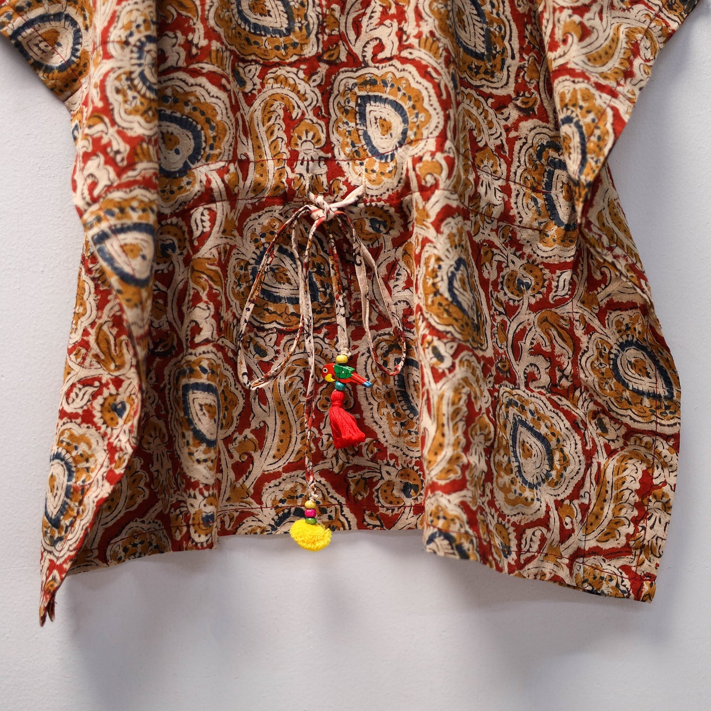 Red - kalamkari cotton kids kaftan (3-4 years) 51