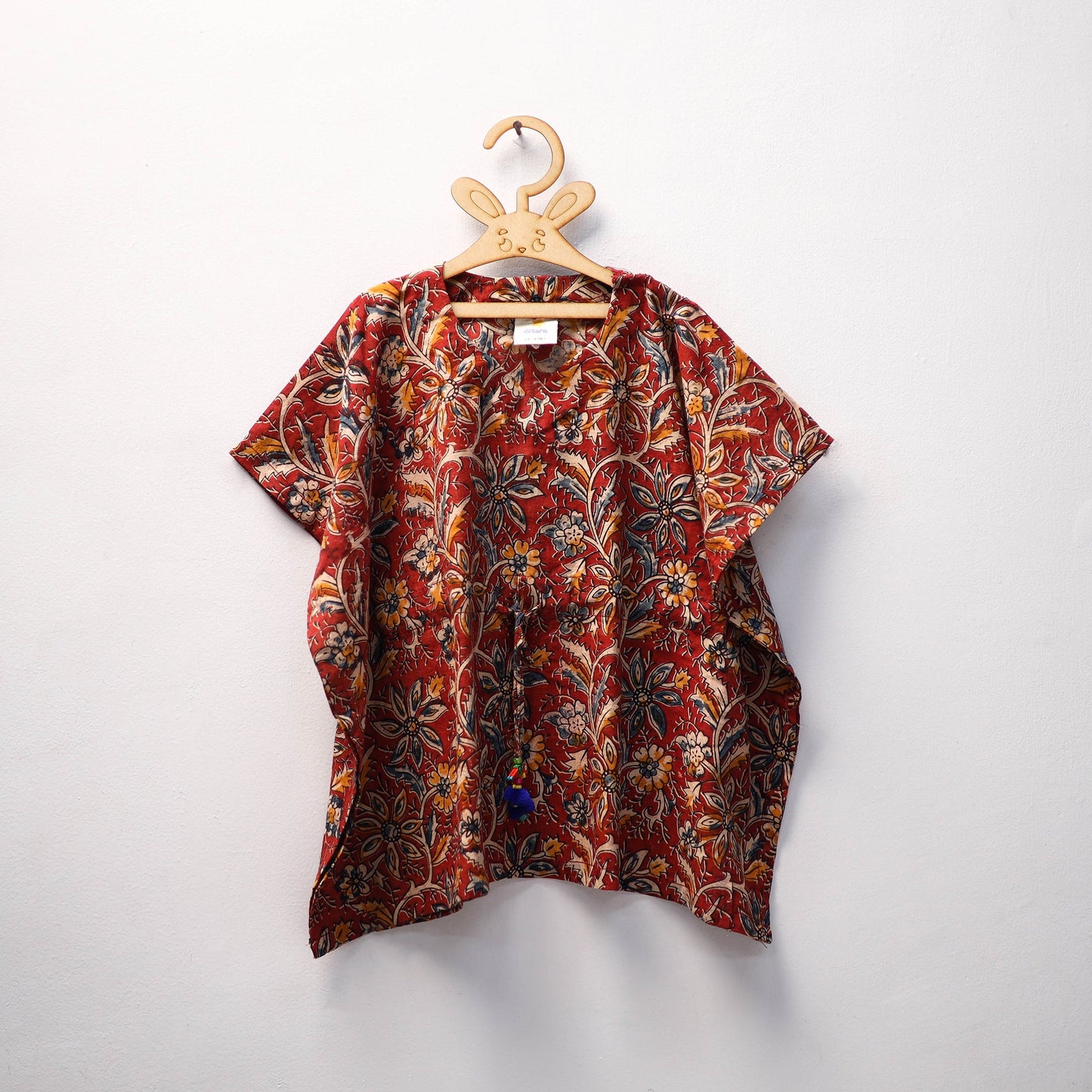 Red - kalamkari cotton kids kaftan (3-4 years) 60