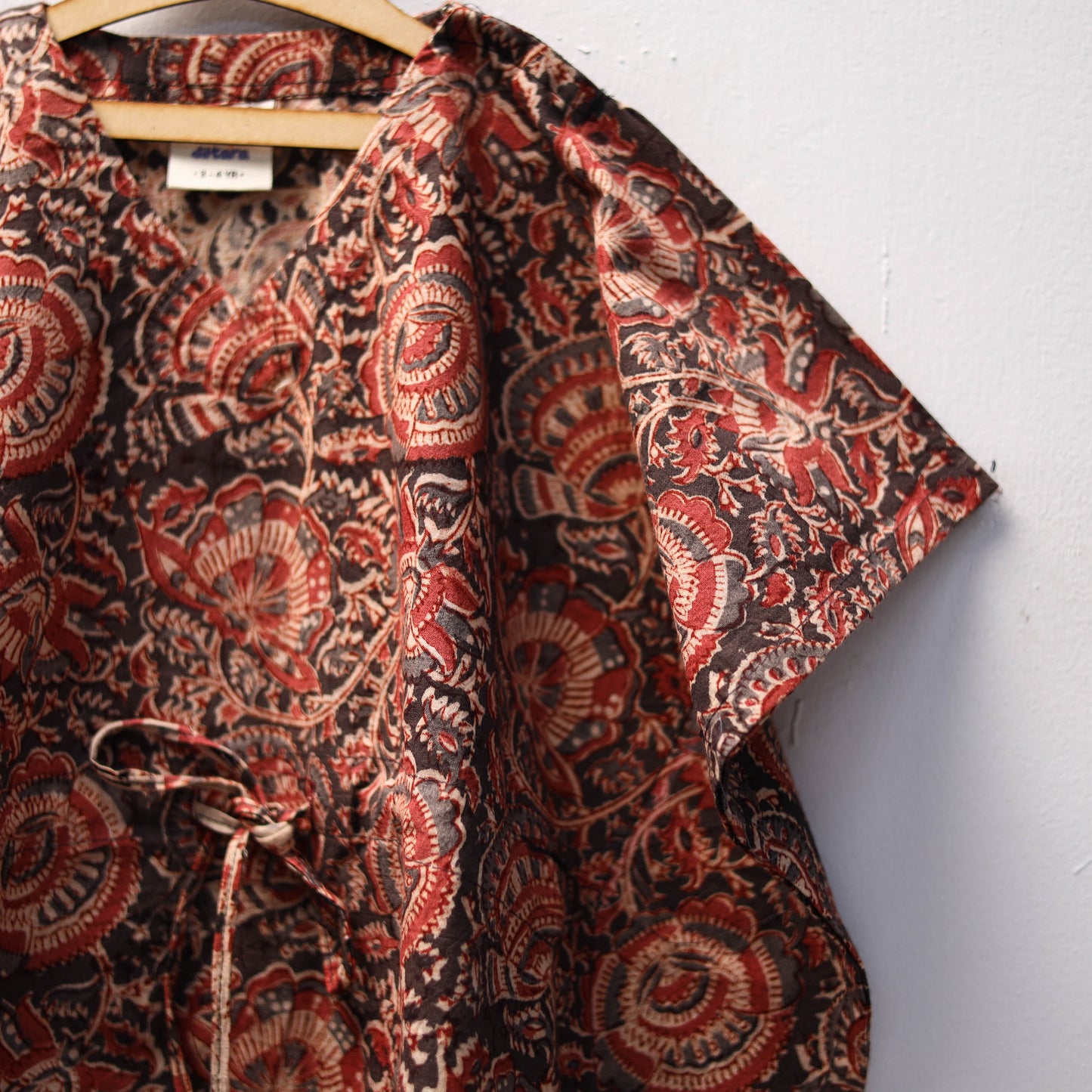 Red - kalamkari cotton kids kaftan (3-4 years) 69