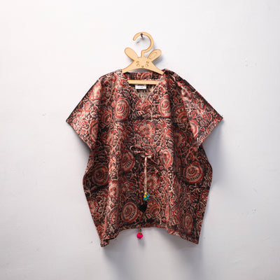 Red - kalamkari cotton kids kaftan (3-4 years) 69