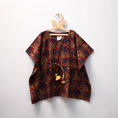 Red - kalamkari cotton kids kaftan (3-4 years) 81