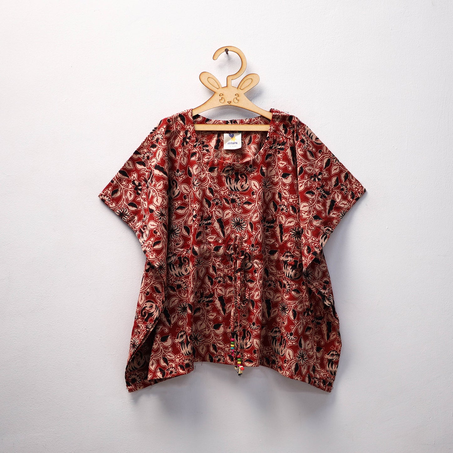 Red - kalamkari cotton kids kaftan (3-4 years) 85