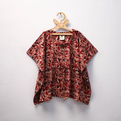 Red - kalamkari cotton kids kaftan (3-4 years) 85
