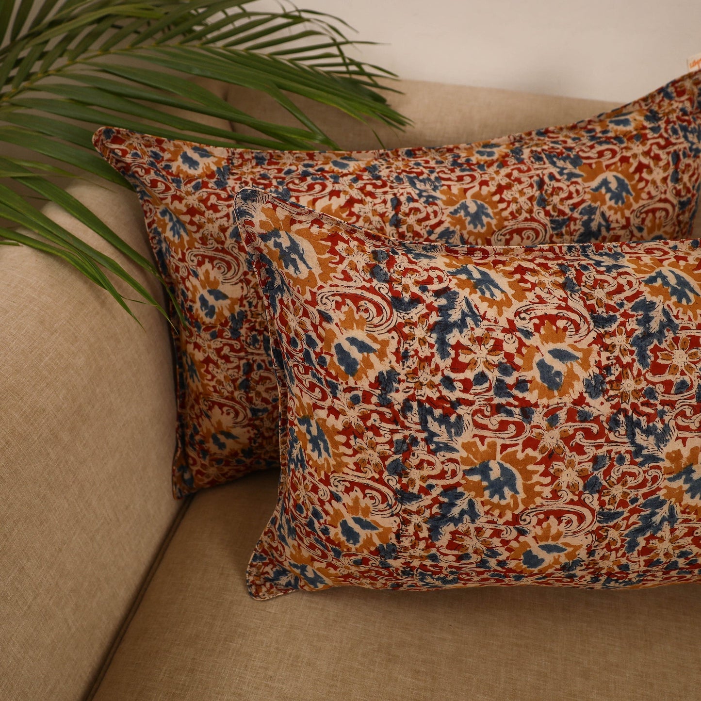 Kalamkari cotton pillow covers (set of 2) 22 - handcrafted