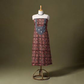 Red Kalamkari Print Cotton Unstitched Kurta Material