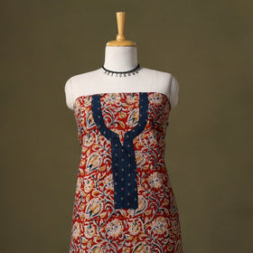 Red - kalamkari cotton unstitched kurta material (2.7m) 34