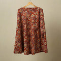 Red - kalamkari cotton wrap around skirt 51 - handcrafted