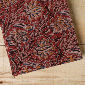 Red - Kalamkari Fabric Cover Handmade Paper Notebook (9 x 7 in)