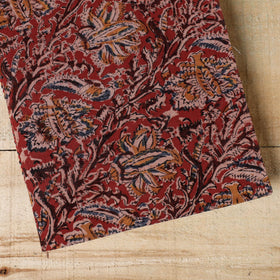 Red - Kalamkari Fabric Cover Handmade Paper Notebook (9 x 7 in)