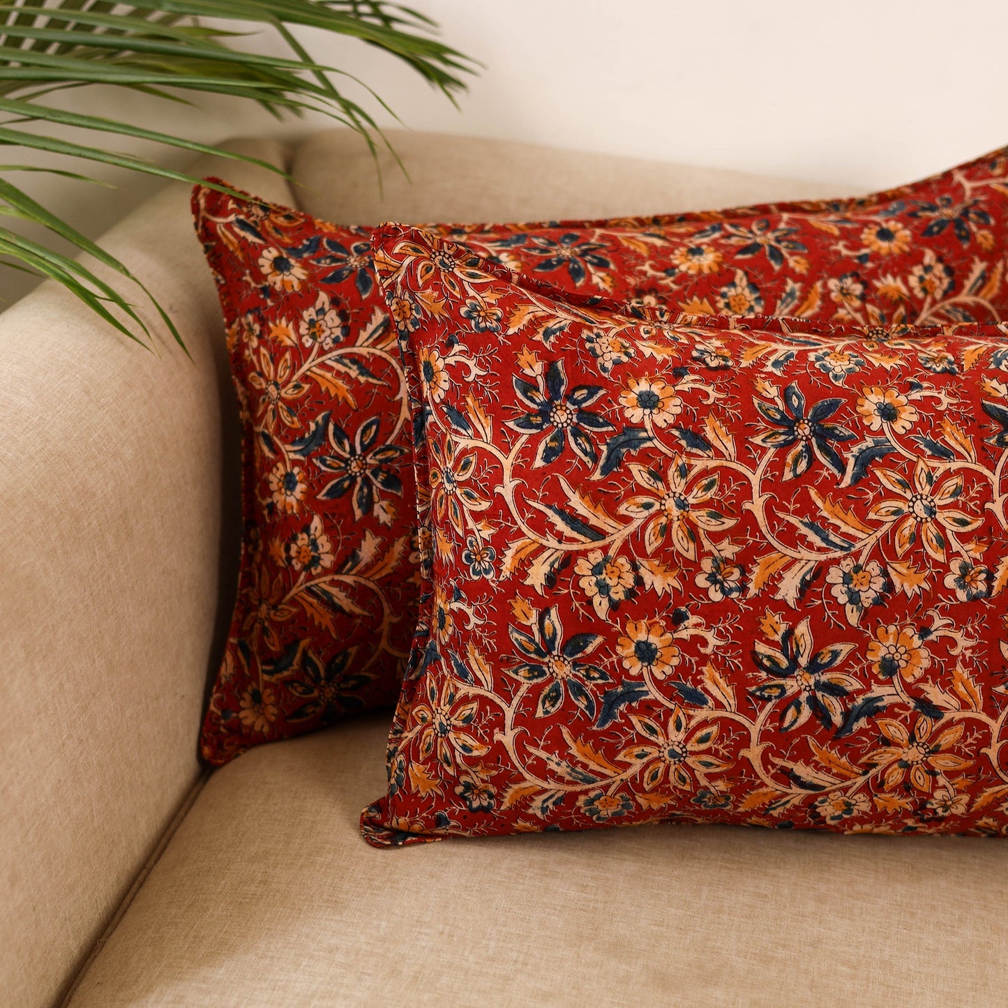 Kalamkari hand pillow cover (set of 2) 18 - handcrafted