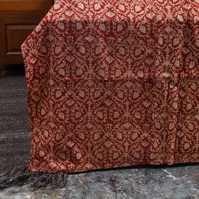 Red - kalamkari with modal silk patch cotton bedsheet set