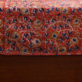 Red - kalamkari with modal silk patch cotton bedsheet set