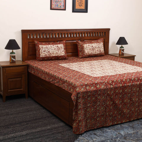 Kalamkari patchwork cotton bedsheet set 25 - handcrafted