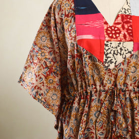 Red - kalamkari patchwork cotton kaftan (short) 27