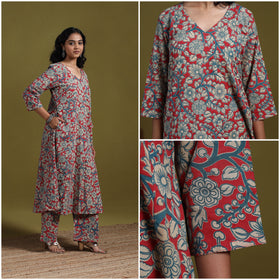 Kalamkari printed cotton 2pc kurta set for women 06
