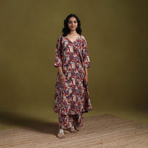 Kalamkari printed cotton 2pc kurta set for women 08