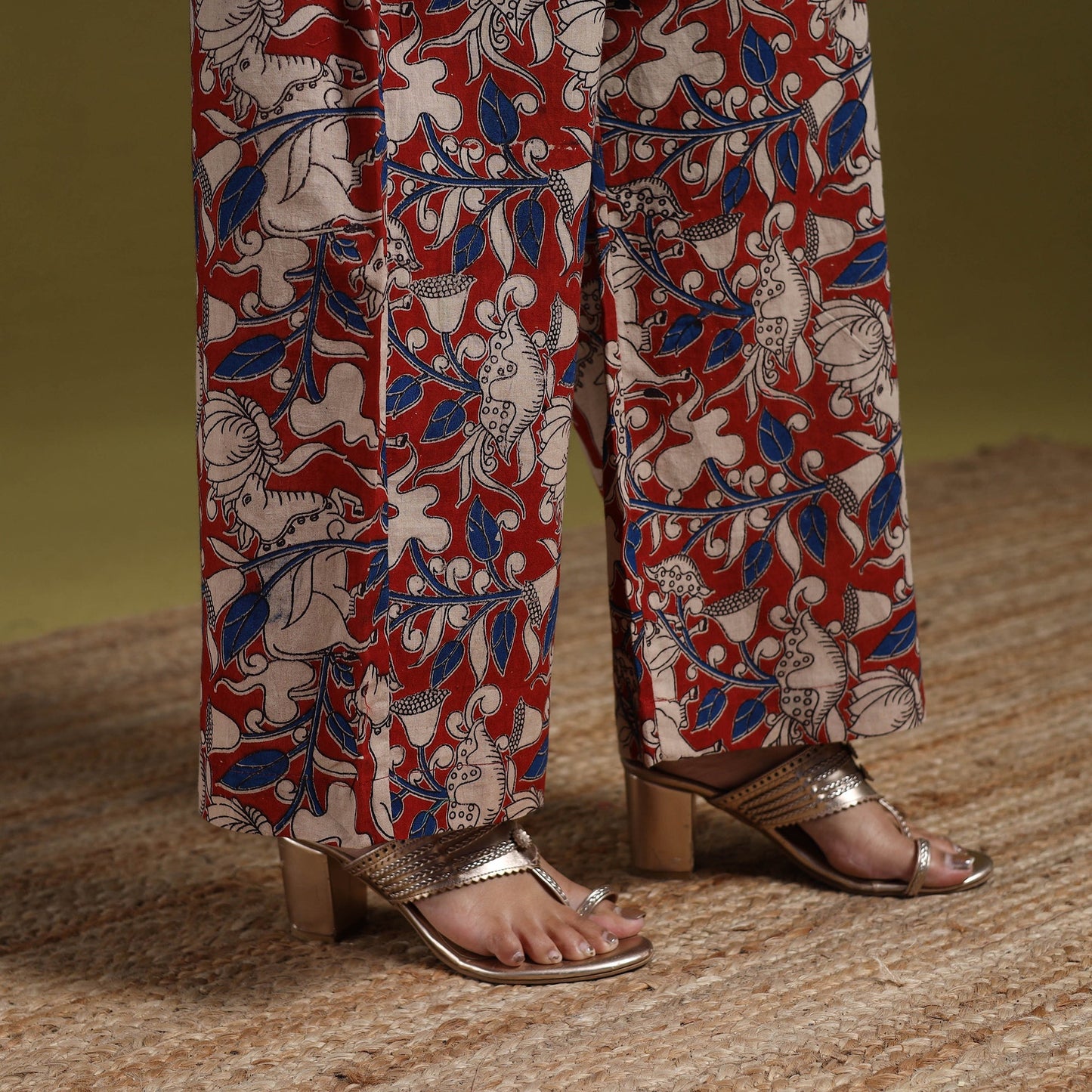 Kalamkari printed cotton 2pc kurta set for women 08