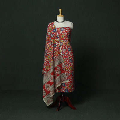 Kalamkari printed cotton 2pc unstitched dress material 02