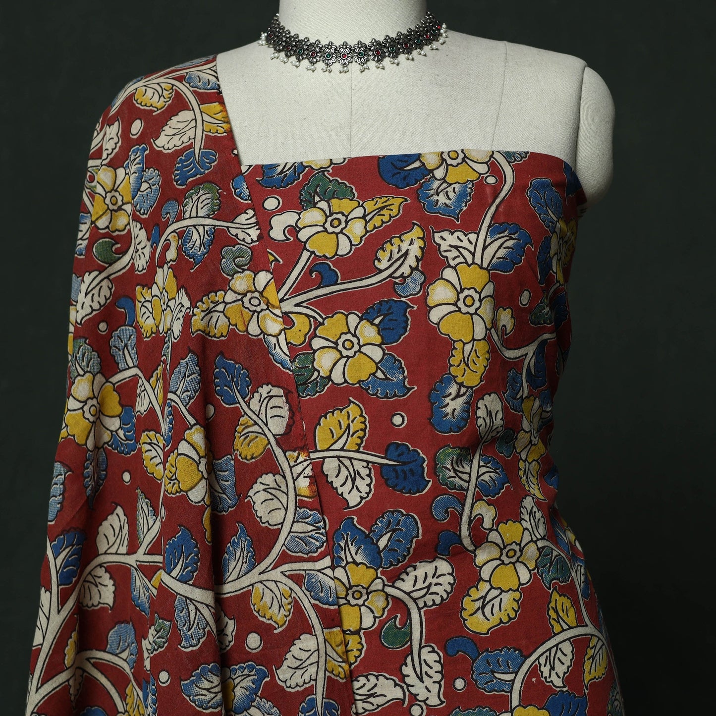 Kalamkari printed cotton 2pc unstitched dress material 12