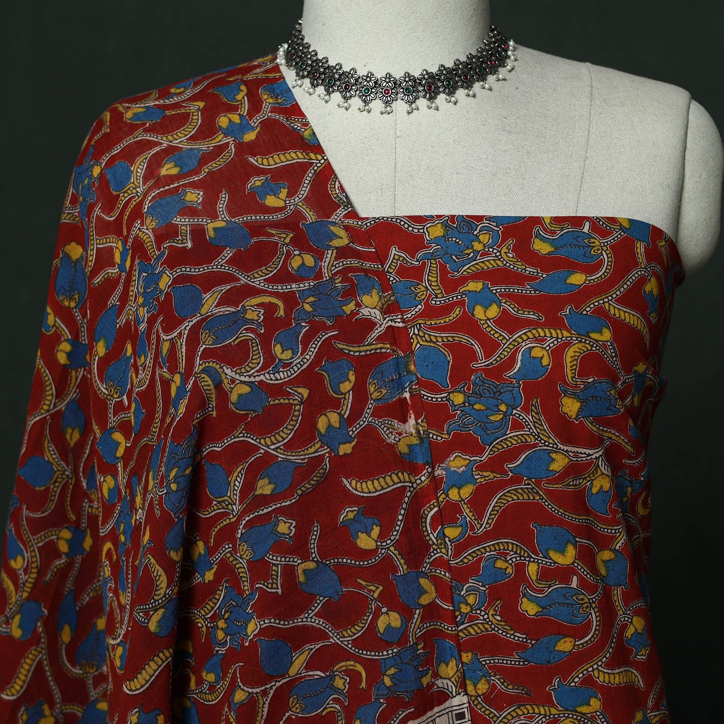 Kalamkari printed cotton 2pc unstitched dress material 23
