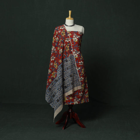 Kalamkari printed cotton 2pc unstitched dress material 24