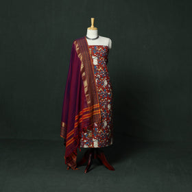 Kalamkari printed cotton 2pc unstitched dress material