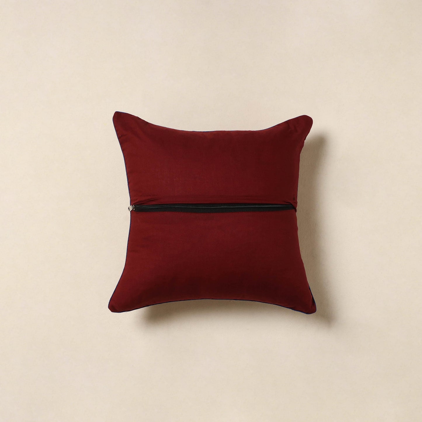 Red - kalamkari printed cotton cushion cover 08