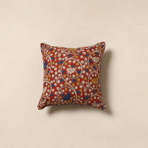 Red - kalamkari printed cotton cushion cover 08