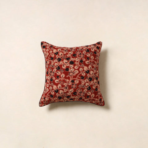 Red - kalamkari printed cotton cushion cover 121
