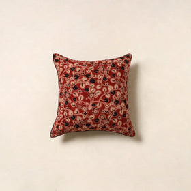 Red - kalamkari printed cotton cushion cover 121