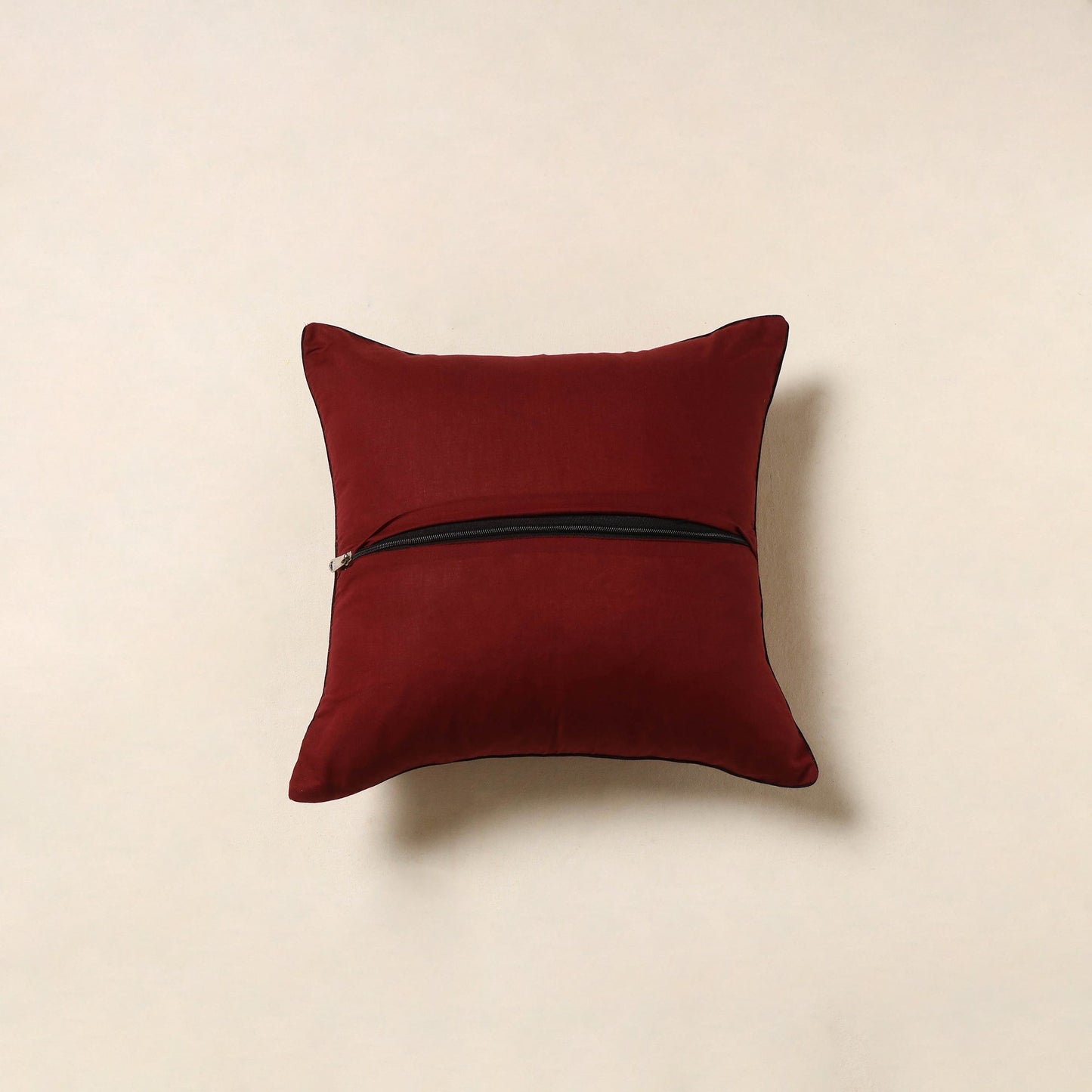 Red - kalamkari printed cotton cushion cover 121