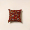 Red - kalamkari printed cotton cushion cover 125