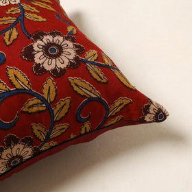 Red - kalamkari printed cotton cushion cover 125
