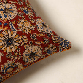 Red - kalamkari printed cotton cushion cover 130