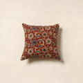 Red - kalamkari printed cotton cushion cover 130