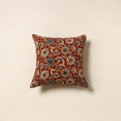Red - kalamkari printed cotton cushion cover 130