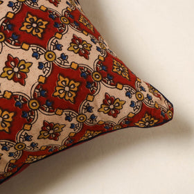 Red - kalamkari printed cotton cushion cover 131