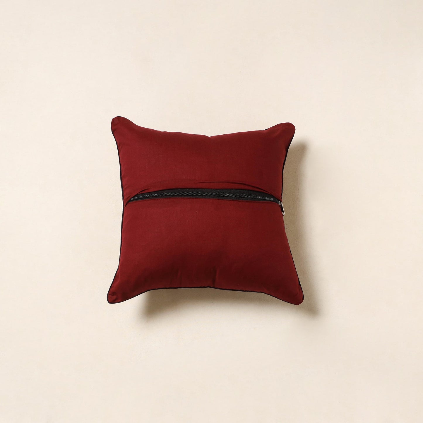 Red - kalamkari printed cotton cushion cover 131