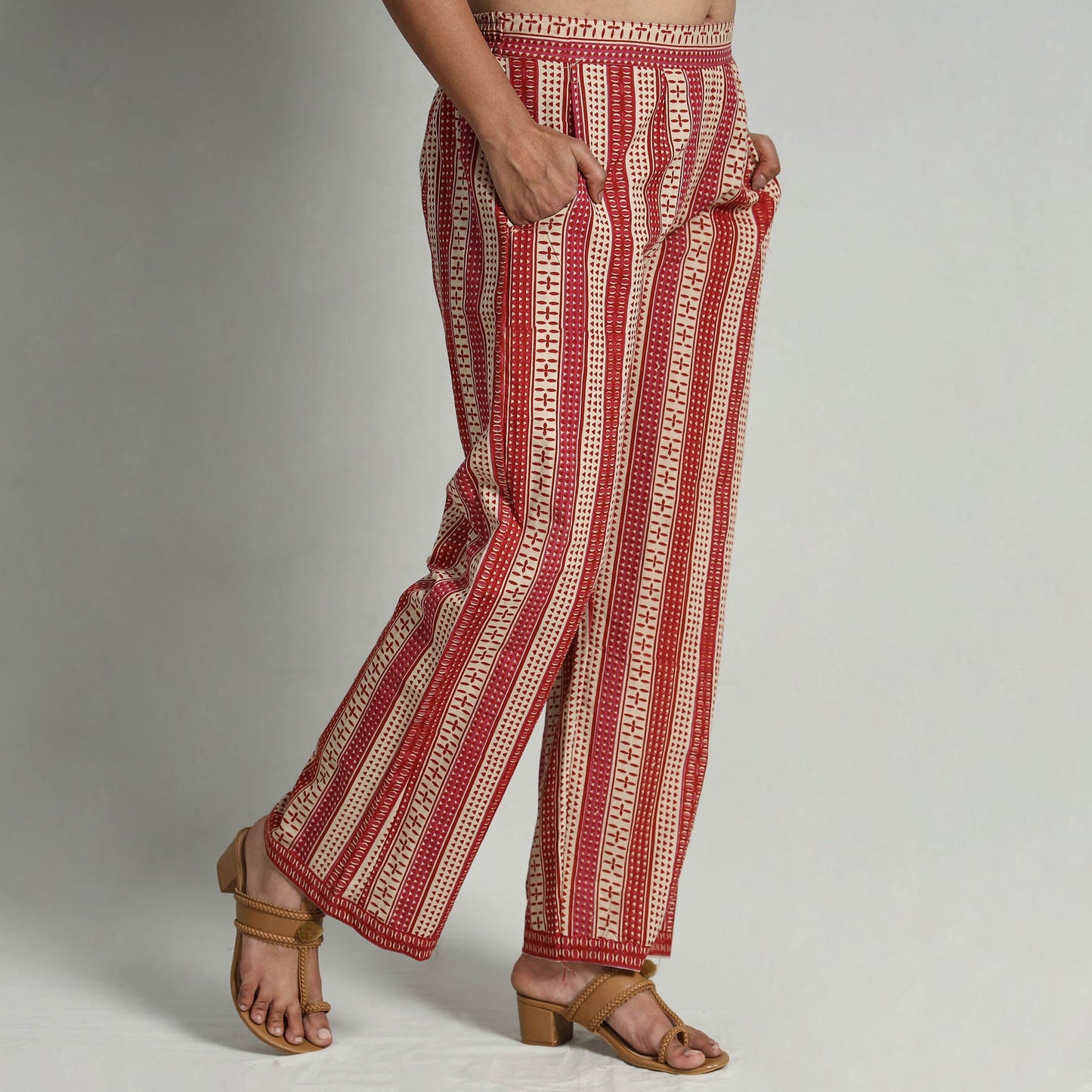 Buy Kalamkari Printed Cotton Elasticated Palazzo Online at iTokri.com