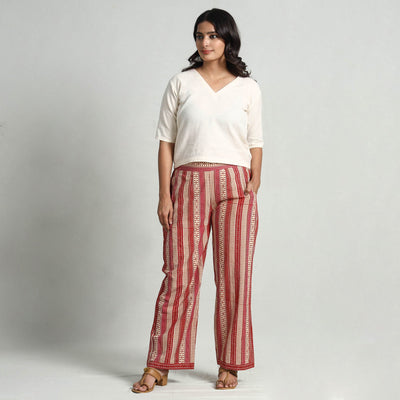 Buy Kalamkari Printed Cotton Elasticated Palazzo Online at iTokri.com