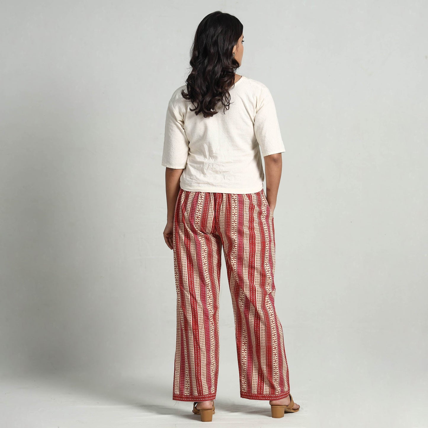 Buy Kalamkari Printed Cotton Elasticated Palazzo Online at iTokri.com