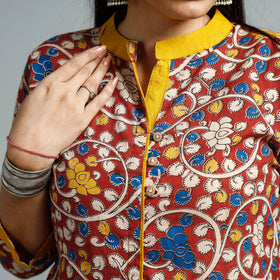  Kalamkari Printed Cotton Flared Kurta For Women
