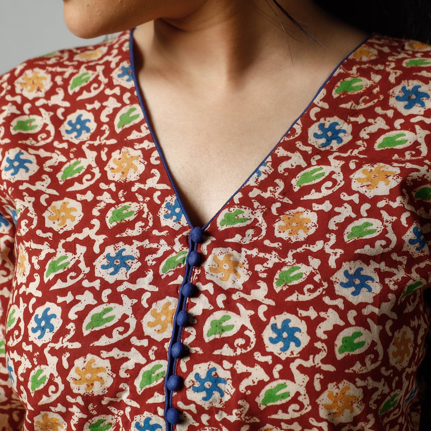 Buy Kalamkari Printed Cotton Kurta For Women