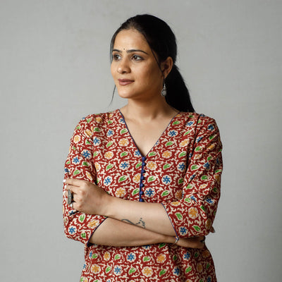 Buy Kalamkari Printed Cotton Kurta For Women