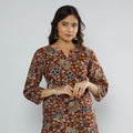  Red Kalamkari Block Printed Cotton Long Kurta For Women