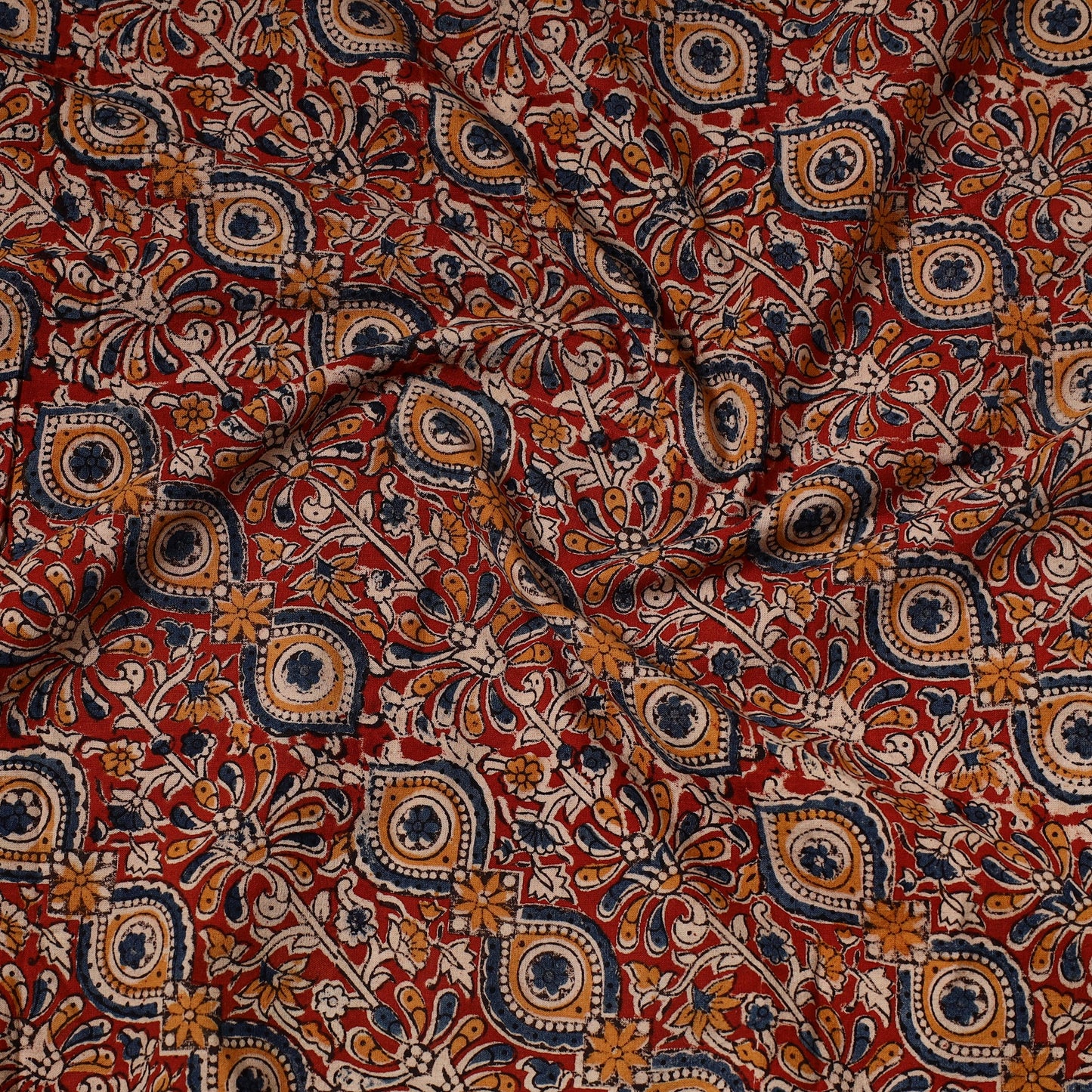  Kalamkari Block Printed Cotton Precut Fabric (1.6 meter) 69 
