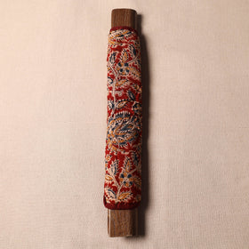 Red Kalamkari Block Printed Fridge Top Cover with Handle Cover